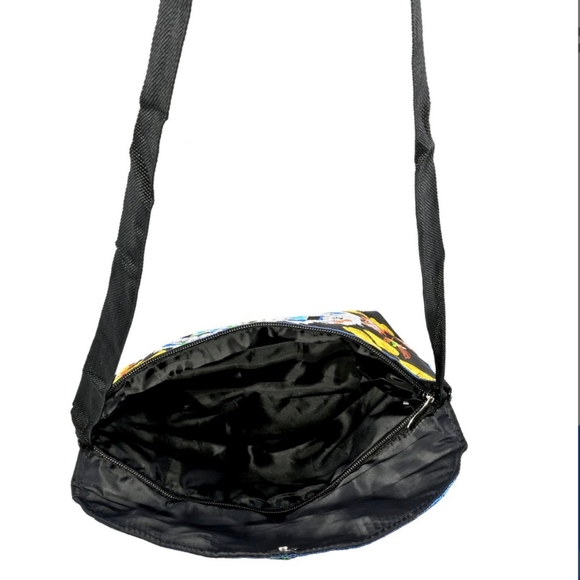 Set of 2 Blue Mix Floral Embroidery Pattern Sling Bag and Wallet New With Tags - Picture 3 of 5